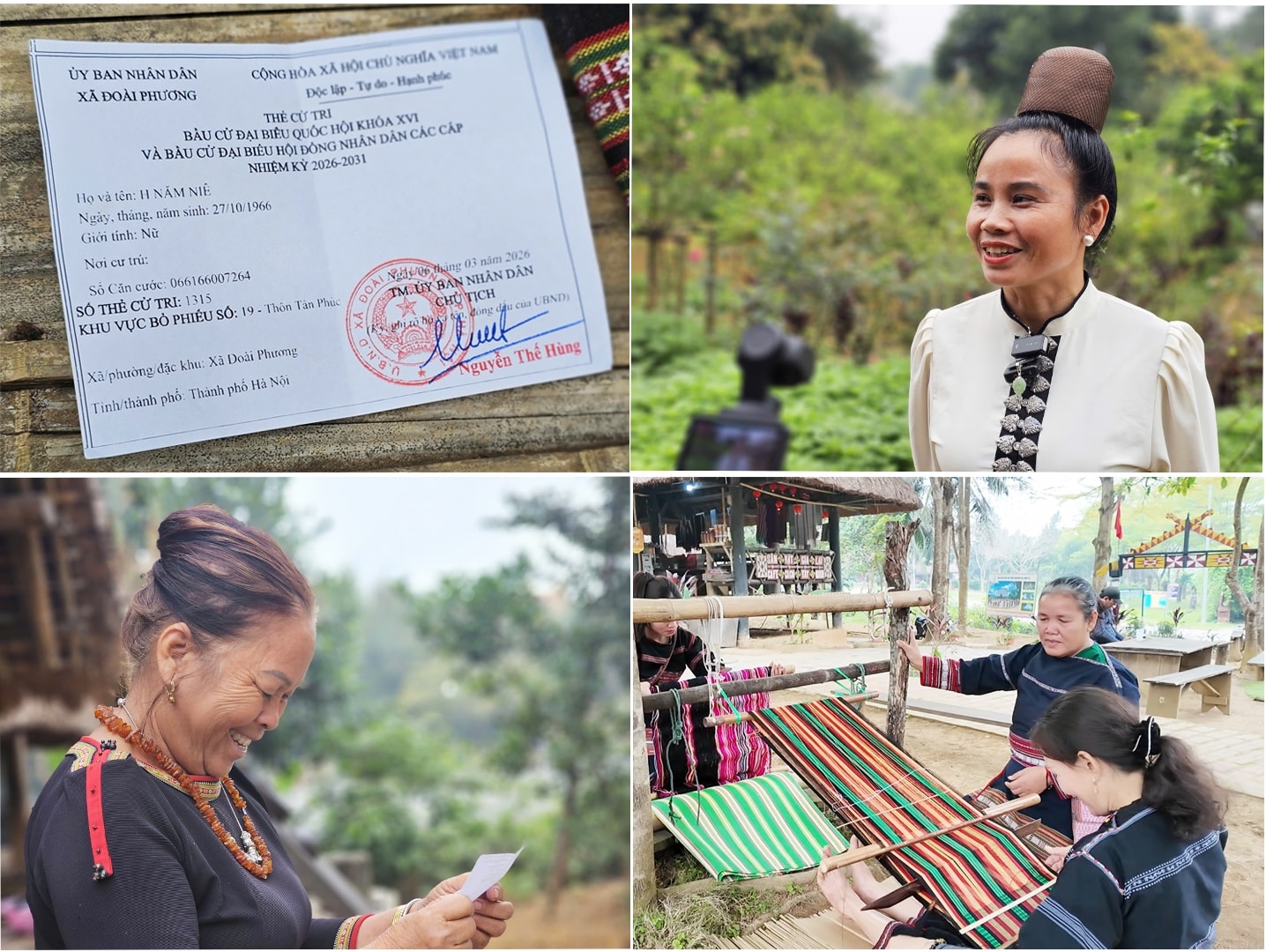 Đồng bào các dân tộc tại Làng Văn hóa – Du lịch các dân tộc Việt Nam đang cùng hướng về ngày hội non sông với niềm tin, sự phấn khởi và tinh thần trách nhiệm