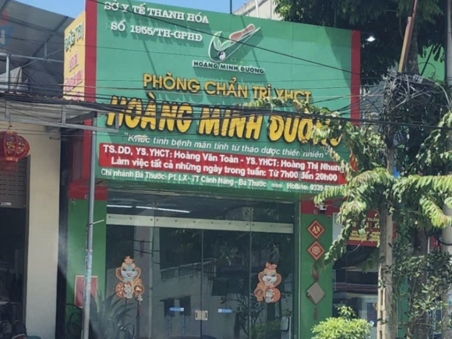 Phòng chẩn trị y học cổ truyền Hoàng Minh Đường – cơ sở liên quan đường dây lừa đảo bán thảo dược xương khớp.