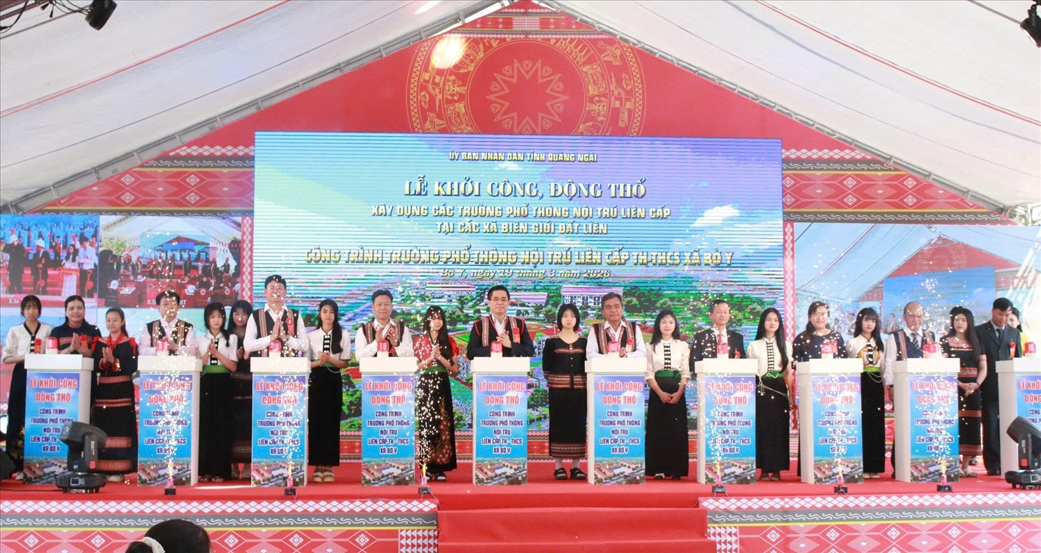 Khởi công đồng loạt 121 trường nội trú liên cấp vùng biên giới giai đoạn 2 