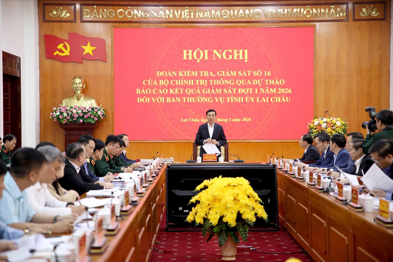 Đại tướng Phan Văn Giang phát biểu tại buổi làm việc (Ảnh Trọng Bảo)