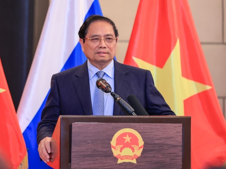 Thủ tướng phát biểu tại buổi gặp - Ảnh: VGP/Nhật Bắc