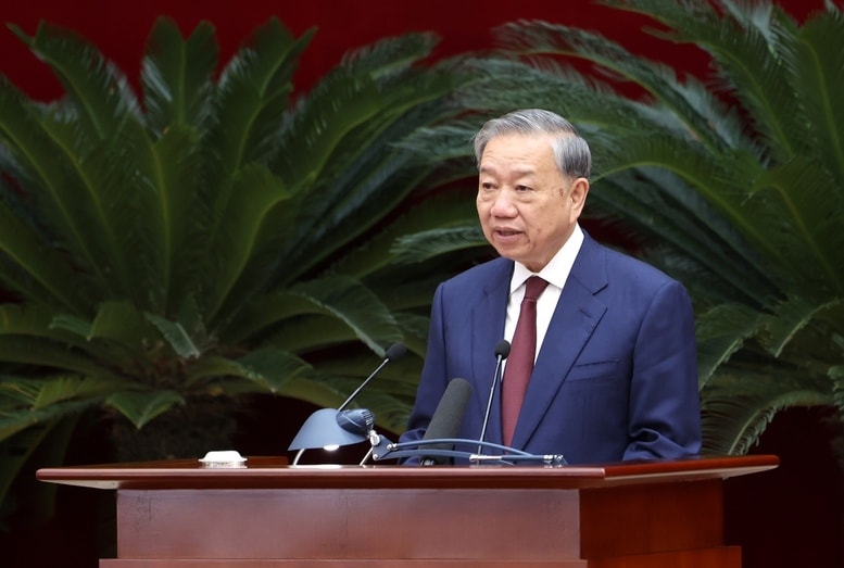 Tổng Bí thư Tô Lâm: Chúng ta không chấp nhận tăng trưởng thấp; phải kiên trì thực hiện mục tiêu tăng trưởng kinh tế cao, bền vững, thực chất - Ảnh VGP/Đức Tuân