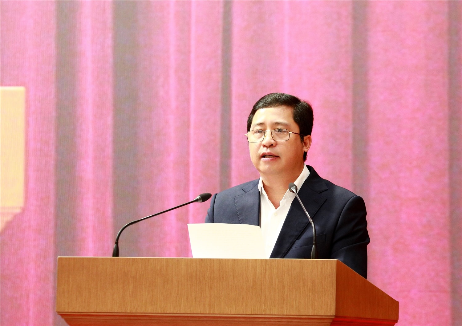 Bí thư tỉnh ủy Lào Cai Dương Quốc Huy đề nghị các cấp, các ngành, các địa phương bắt tay ngay vào công việc  của nhiệm kỳ mới (Ảnh Trọng Bảo)