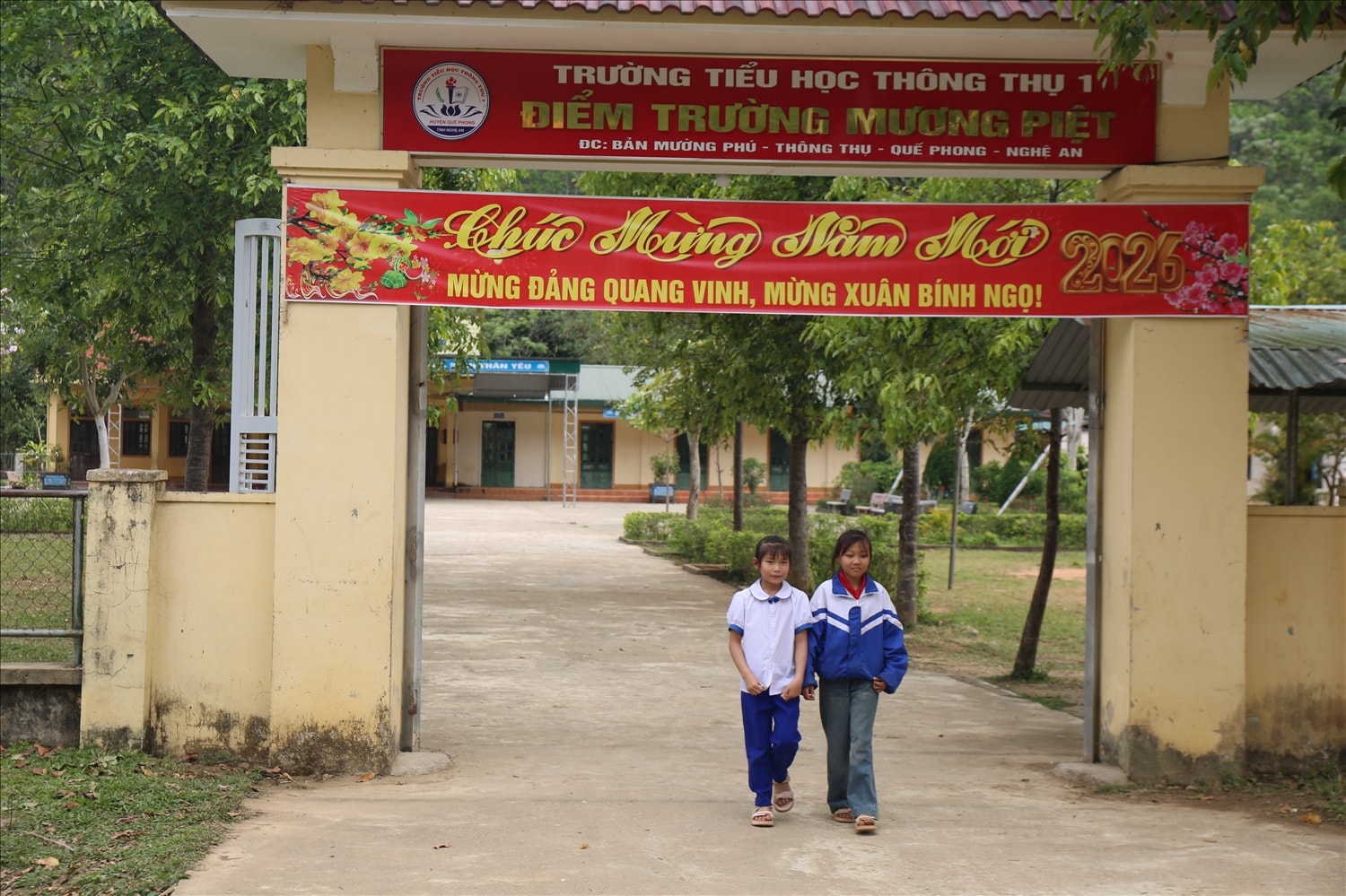 Điểm trường Mường Piệt, trường Tiểu học Thông Thụ 1, xã Thông Thụ cách điểm chính 9km - Ảnh: Thanh Hải