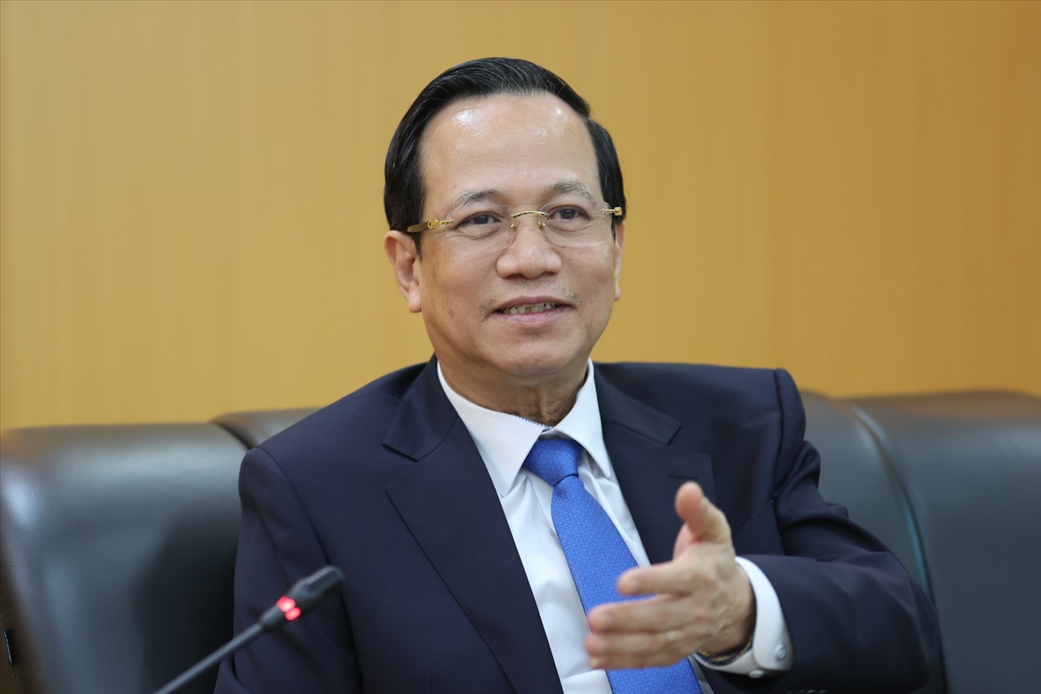 Bộ trưởng Đào Ngọc Dung phát biểu tại buổi tiếp (Ảnh. Lê Anh Dũng)