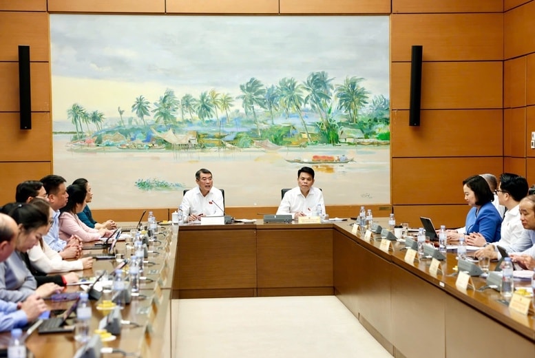 Thủ tướng Chính phủ Lê Minh Hưng phát biểu thảo luận tại tổ 11 (gồm đoàn Hải Phòng, Quảng Ngãi) - Ảnh: VGP/Nhật Bắc