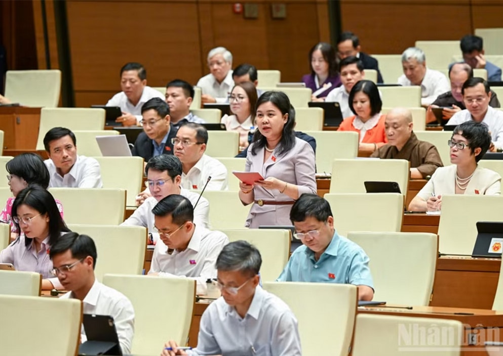 Đại biểu Nguyễn Phương Thủy (Đoàn thành phố Hà Nội). (Ảnh: DUY LINH) 