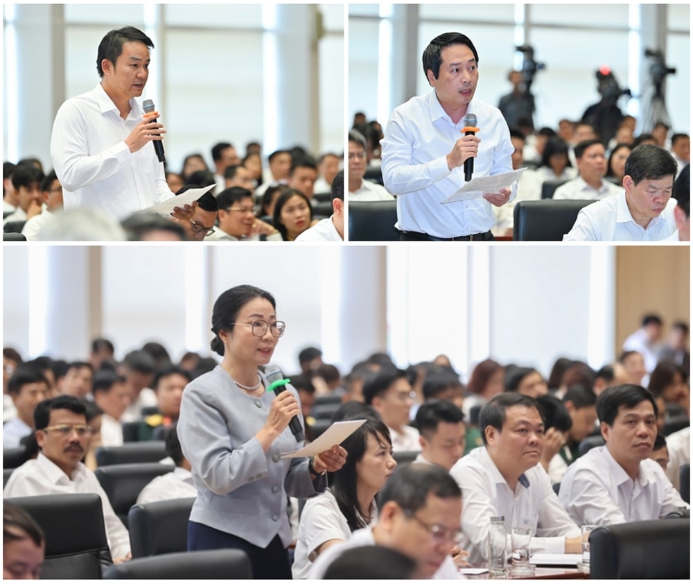 Các cử tri bày tỏ vui mừng trước những kết quả tốt đẹp của Kỳ họp thứ Nhất và những thành tựu phát triển kinh tế - xã hội của đất nước thời gian qua - Ảnh: VGP/Nhật Bắc