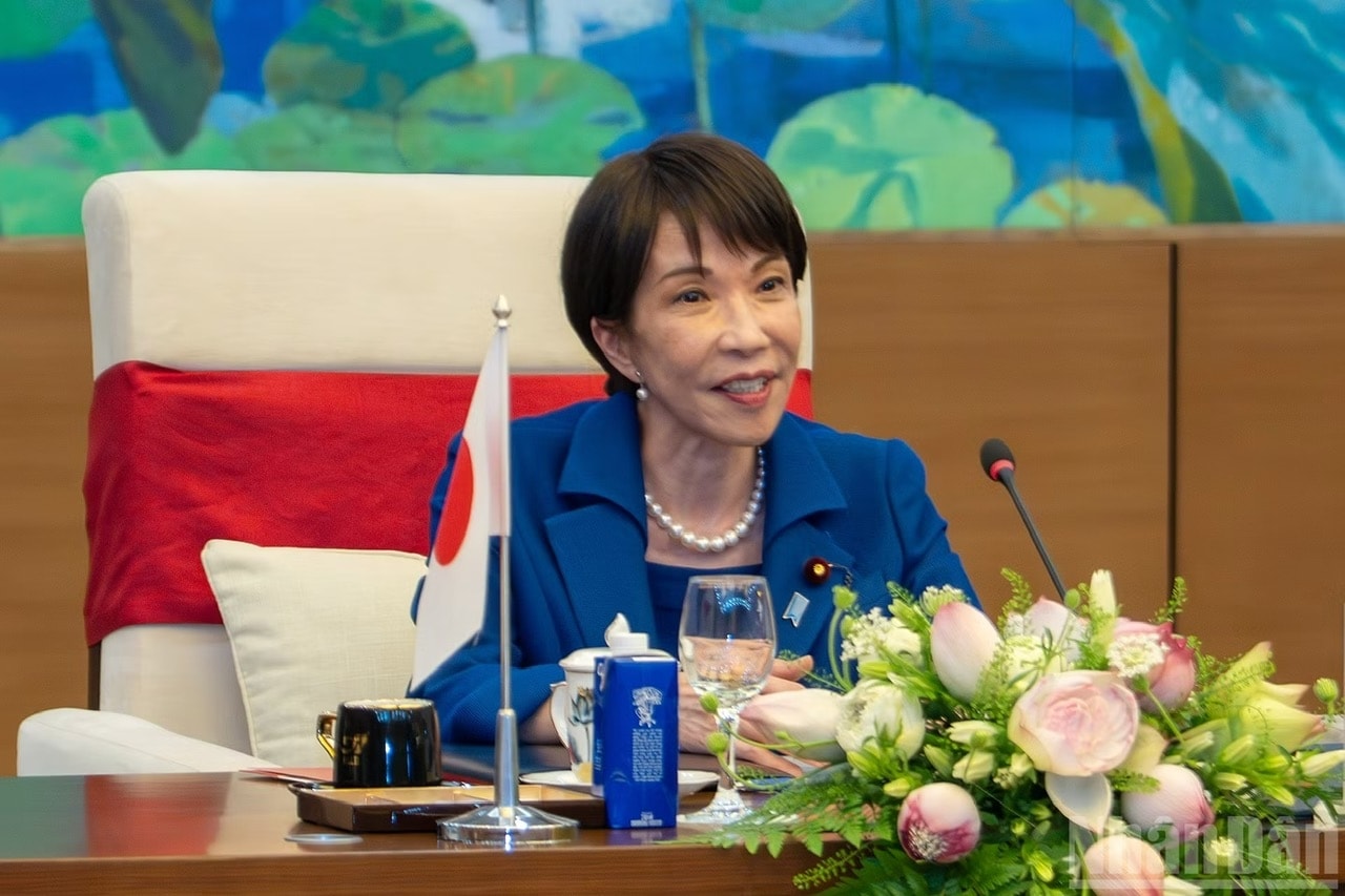 Thủ tướng Nhật Bản Takaichi Sanae phát biểu tại hội kiến.