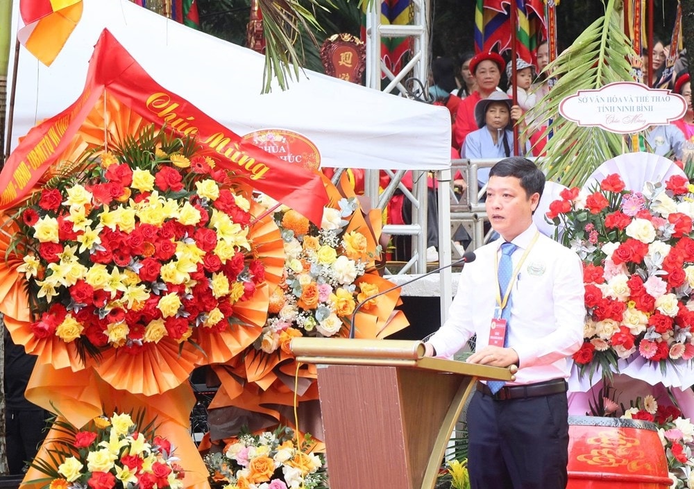 Ông Ngô Đức Dũng, Chủ tịch UBND phường Tiên Sơn phát biểu tại Lễ khai mạc