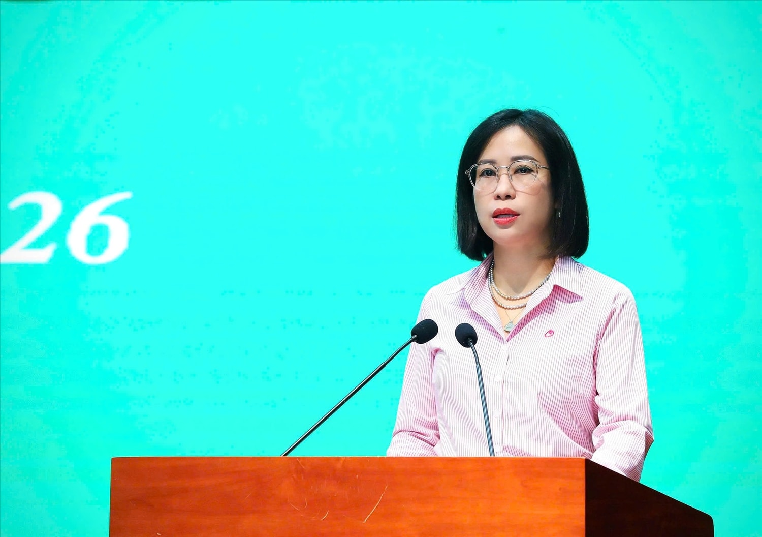 Phó Tổng Giám đốc NHCSXH Lê Thị Đức Hạnh thông tin kết quả hoạt động những tháng đầu năm 2026