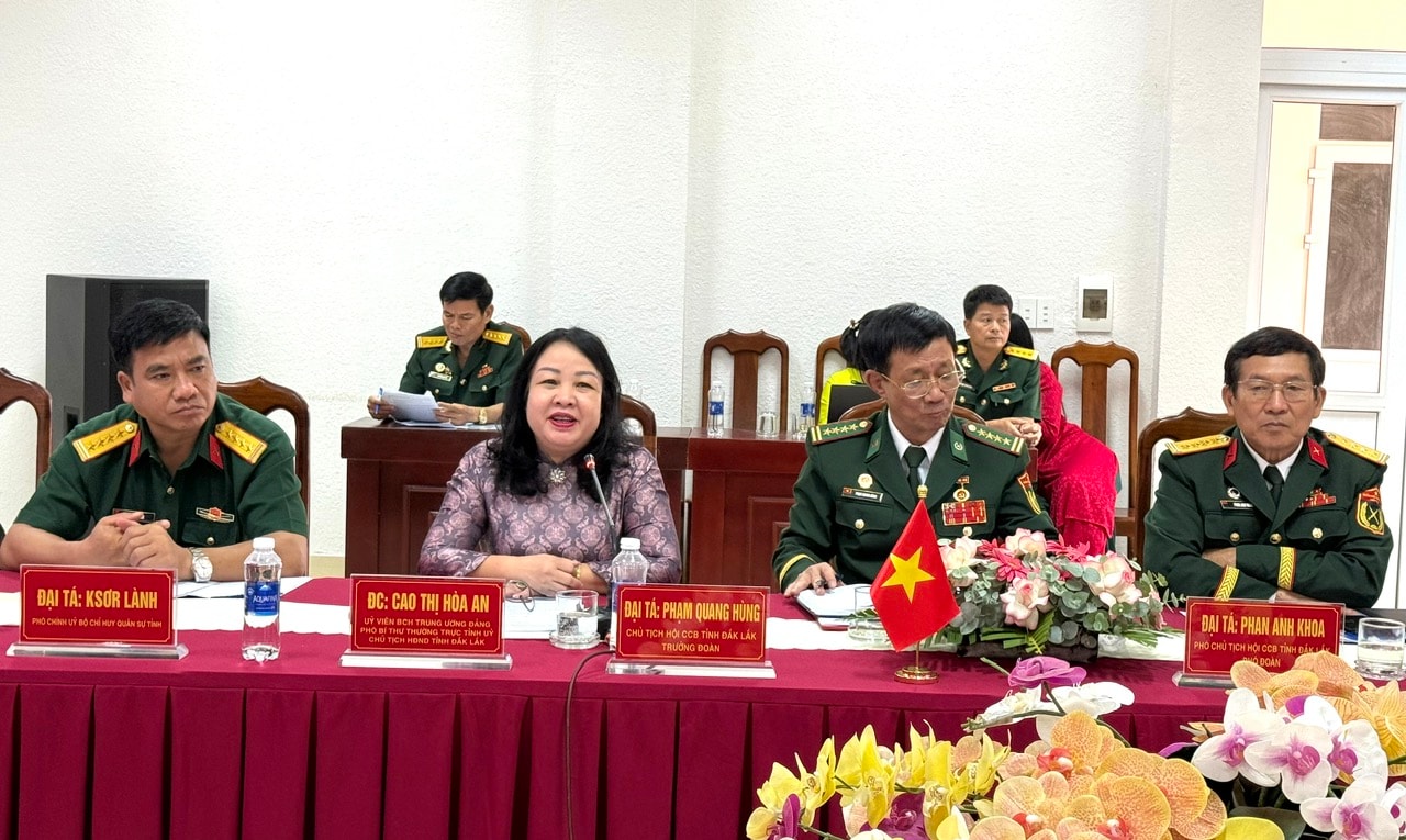 Phó Bí thư Thường trực Tỉnh ủy Đắk Lắk Cao Thị Hòa An chia sẻ tại hội nghị