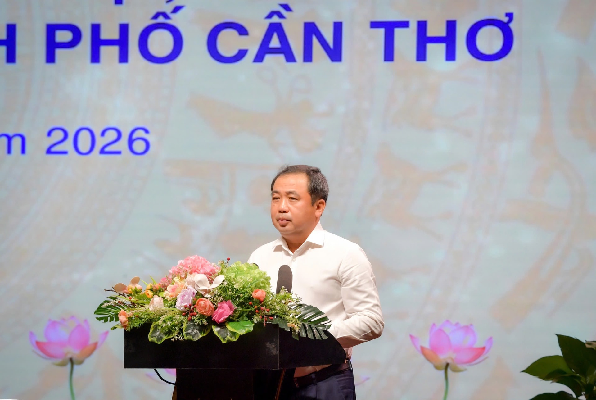 Ông Trần Đức Thắng, Bí thư Thành uỷ TP. Hà Nội phát biểu tại Hội nghị