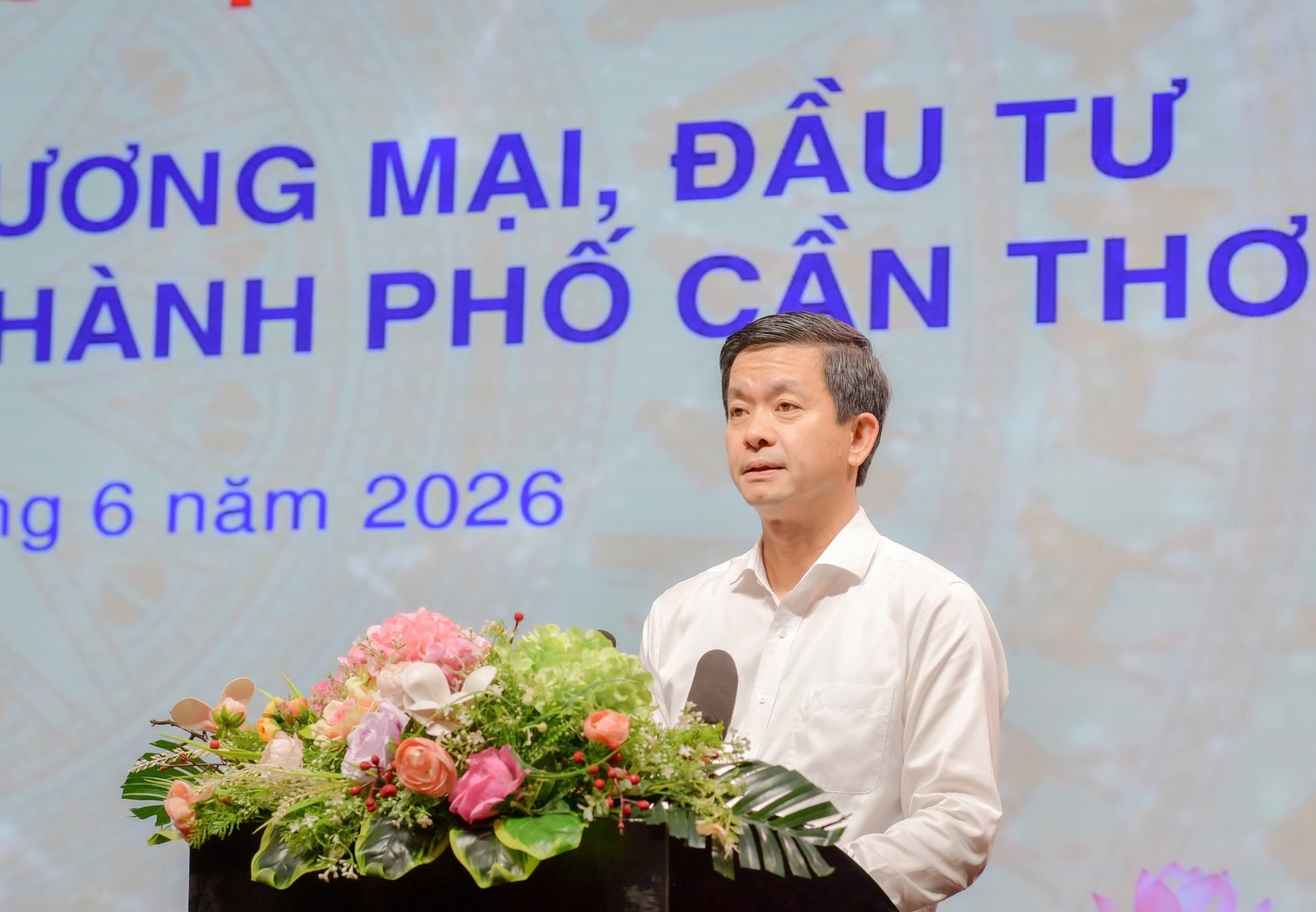 Ông Lê Quang Tùng, Bí thư Thành ủy, TP. Cần Thơ phát biểu tại Hội nghị