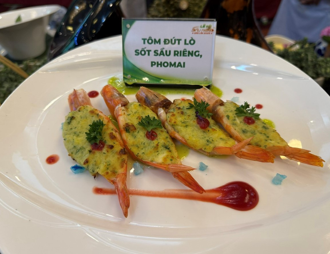 Tôm đút lò sốt sầu riêng phô mai