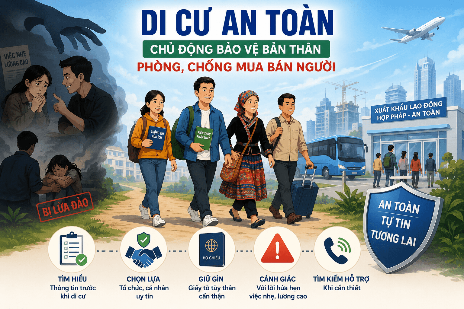 Di cư an toàn: Chủ động bảo vệ bản thân phòng chống mua, bán người