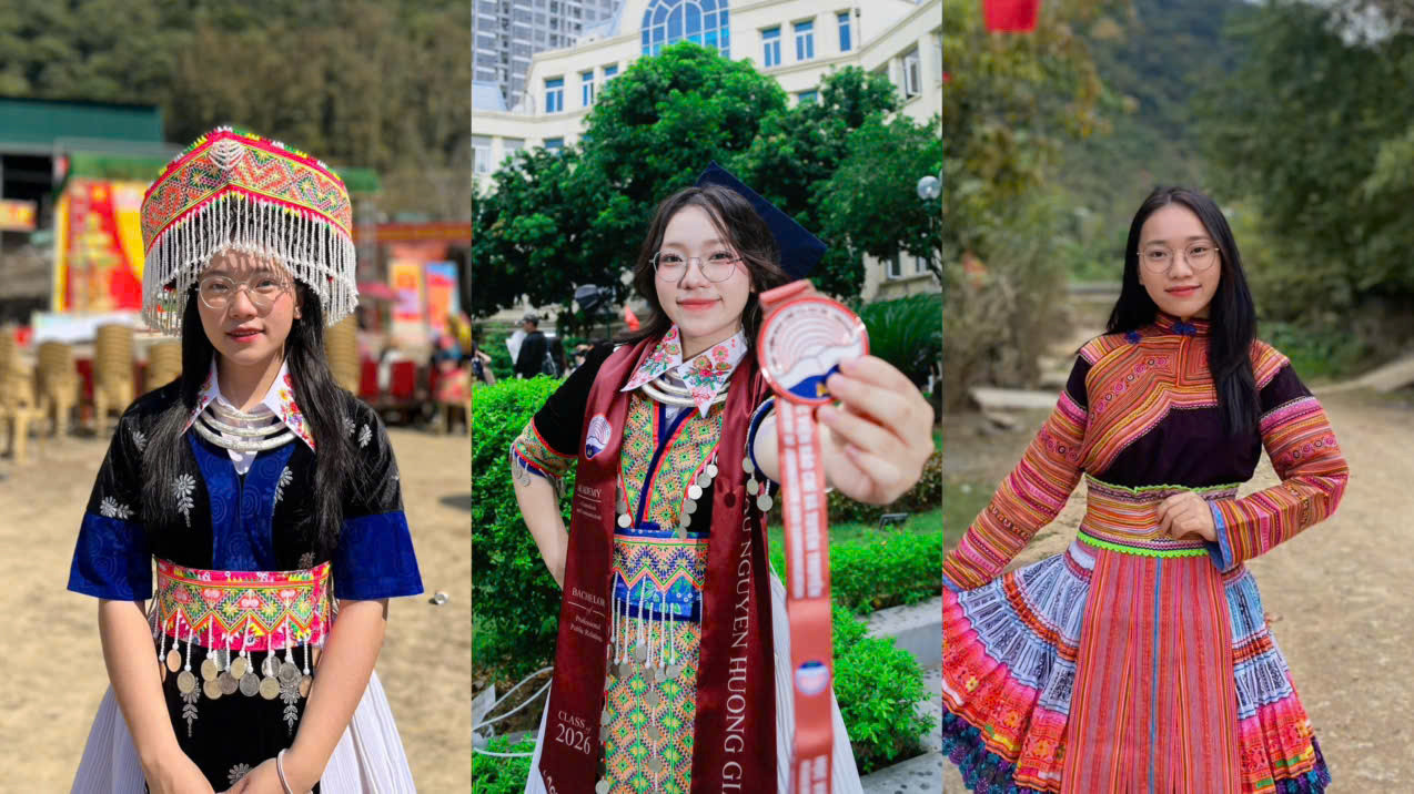 Cô gái Mông từ bản làng Mường Xén: 