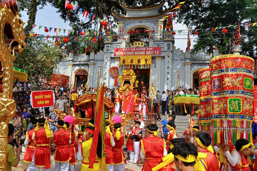 Tín ngưỡng thờ Mẫu Thượng Ngàn là điểm nhấn trong không gian thờ tự tại Đền Công đồng Bắc Lệ. Ảnh: Xã Tân Thành