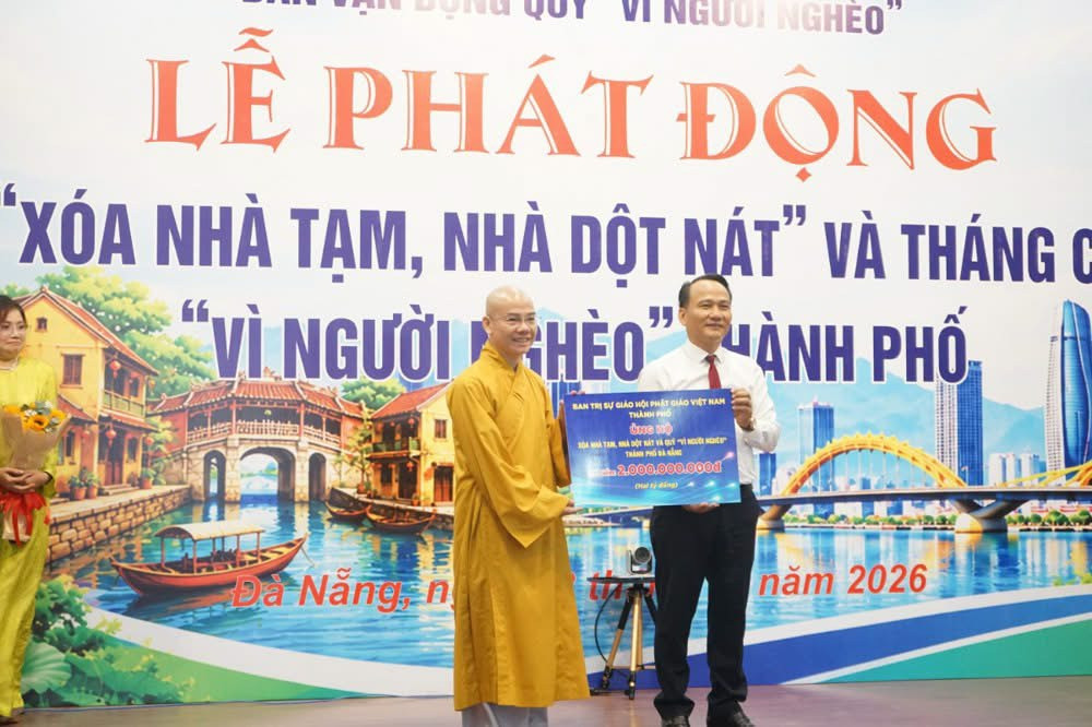 Phật giáo Đà Nẵng chung tay xóa nhà tạm, hỗ trợ 2 tỷ đồng cho người nghèo 