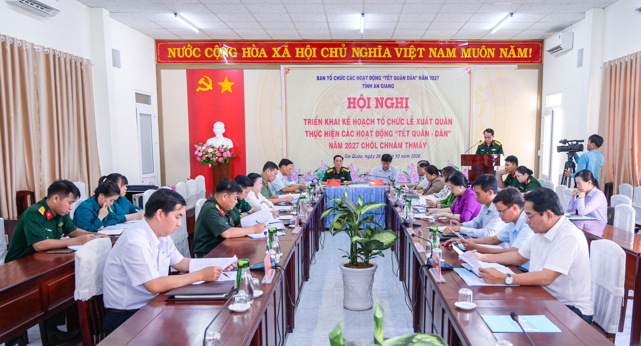 Chương trình “Tết Quân - Dân” năm 2027 Chôl Chnăm tiếp khẳng định vai trò của lực lượng vũ trang trong công tác dân vận, xây dựng nông thôn mới và thực hiện chính sách dân tộc. Ảnh: Như Tâm