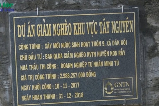 Bất cập từ những công trình nước sinh hoạt ở Kon Tum