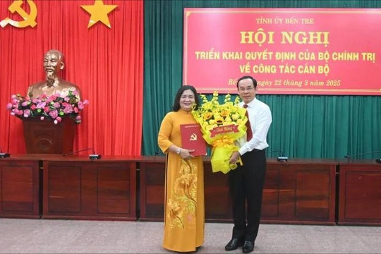 Bà Hồ Thị Hoàng Yến được bổ nhiệm làm Bí thư Tỉnh ủy Bến Tre