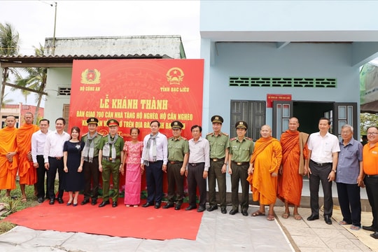 Bộ Công an khánh thành 700 căn nhà tặng các hộ gia đình khó khăn về nhà ở trên địa bàn tỉnh Bạc Liêu