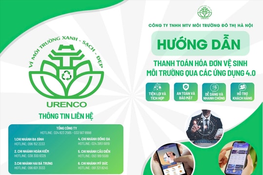 Công ty TNHH MTV Môi trường Đô thị Hà Nội: Thanh toán dịch vụ vệ sinh môi trường trực tuyến - Nhanh chóng, an toàn, tiện lợi