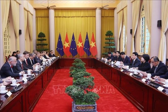 Chủ tịch nước Lương Cường tiếp Đại sứ EU và các nước thành viên