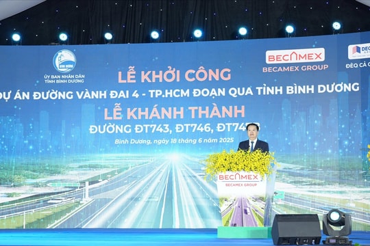 Phó Thủ tướng Mai Văn Chính phát lệnh khởi công đường Vành đai 4 đoạn qua tỉnh Bình Dương