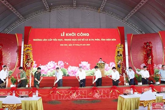 Tổng Bí Thư Tô Lâm dự Lễ khởi công Trường liên cấp Tiểu học, THCS xã Si Pa Phìn, tỉnh Điện Biên