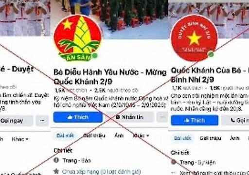 Cảnh báo dấu hiệu lừa đảo qua các trang facebook “Duyệt binh nhí mừng Quốc khánh 2/9”