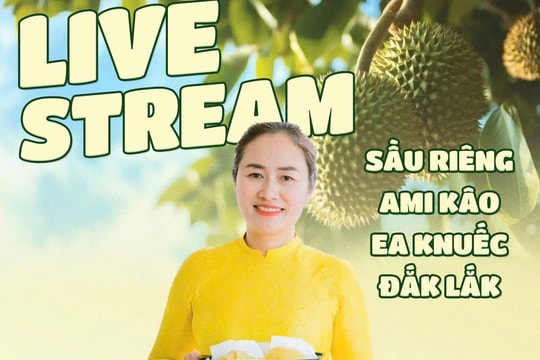 Bí thư xã livestream cùng bà con bán sầu riêng