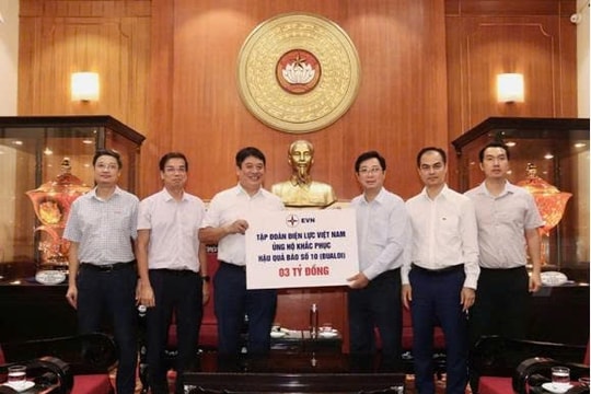 Tập đoàn Điện lực Việt Nam ủng hộ nhiều địa phương khắc phục hậu quả  các cơn bão, lũ lụt trong năm 2025