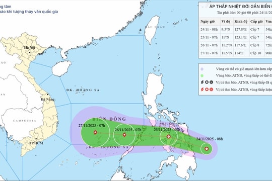 Biển Đông sắp đón cơn bão số 15: Áp thấp nhiệt đới mạnh lên, gió giật cấp 13