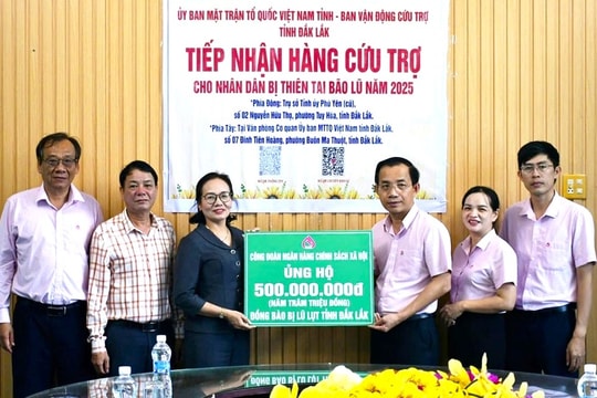 Công đoàn NHCSXH hỗ trợ 500 triệu đồng giúp Đắk Lắk khắc phục hậu quả mưa lũ