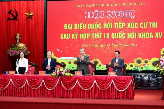 Tổng Bí thư Tô Lâm tiếp xúc cử tri tỉnh Hưng Yên