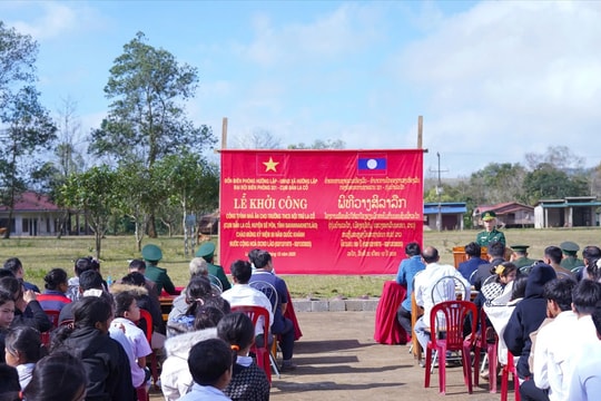 Khởi công xây dựng nhà Nghĩa tình và trường học nơi biên giới Việt Nam - Lào