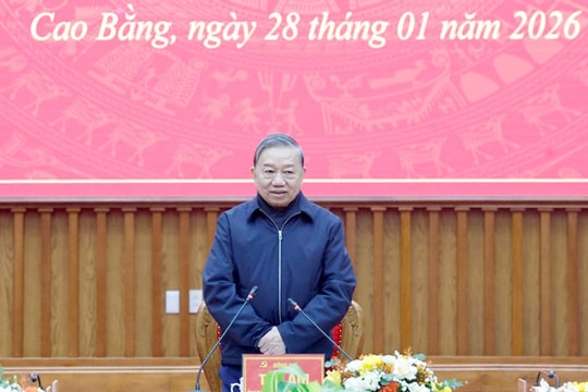 Tổng Bí thư Tô Lâm làm việc với Ban Chấp hành Đảng bộ tỉnh Cao Bằng