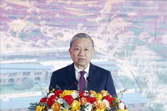 Tổng Bí thư Tô Lâm dự lễ khởi công xây trường học ở xã biên giới tỉnh Cao Bằng