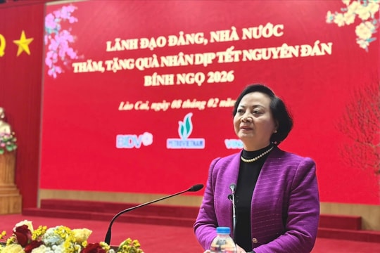 Phó Thủ tướng Phạm Thị Thanh Trà thăm, chúc Tết Lào tại Lào Cai