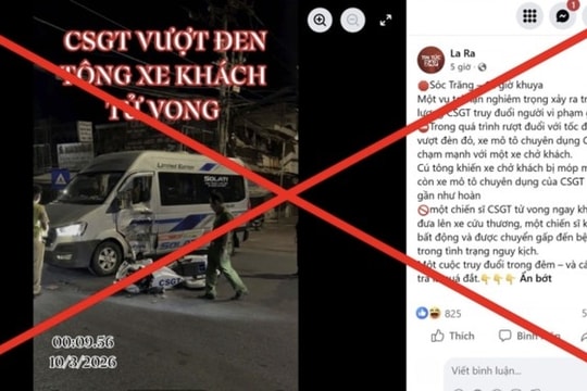 Sự thật thông tin trên mạng xã hội về xe của lực lượng Cảnh sát Giao thông gây tai nạn