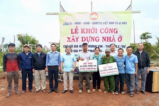 Chào mừng Ngày hội lớn, xã vùng cao Gia Lai khởi công xây nhà ở cho hộ nghèo DTTS