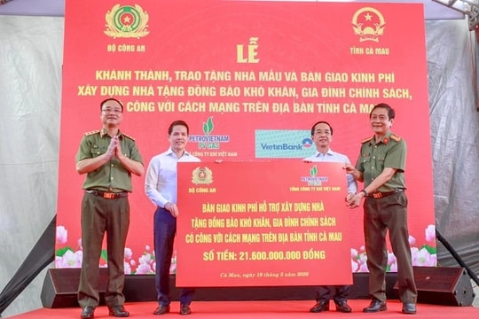 Bộ Công an hỗ trợ xây 500 ngôi nhà cho các gia đình khó khăn tại Cà Mau