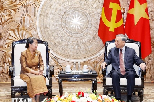 Tổng Bí thư Tô Lâm tiếp Đoàn đại biểu Hội đồng Quốc gia Mặt trận Đoàn kết Phát triển Tổ quốc Campuchia
