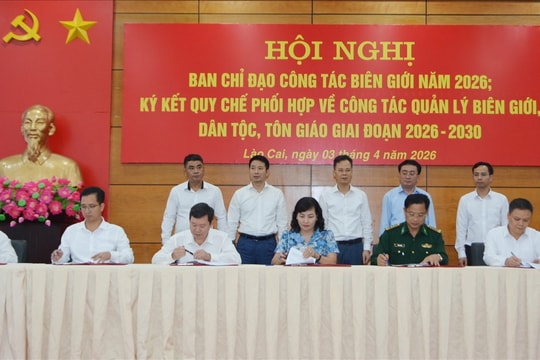 Lào Cai ký kết Quy chế phối hợp về quản lý biên giới, lãnh thổ, công tác dân tộc, tôn giáo