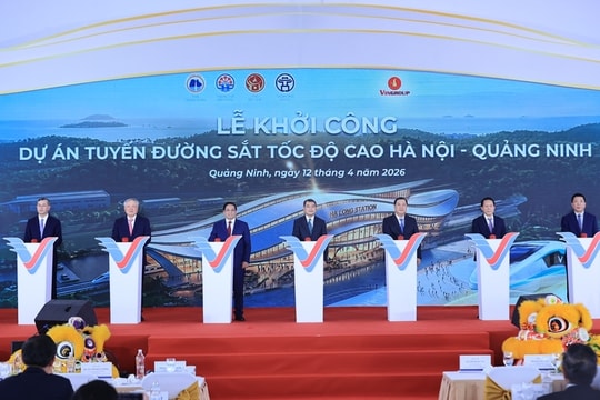 Thủ tướng Lê Minh Hưng dự lễ khởi công tuyến đường sắt tốc độ cao Hà Nội-Quảng Ninh