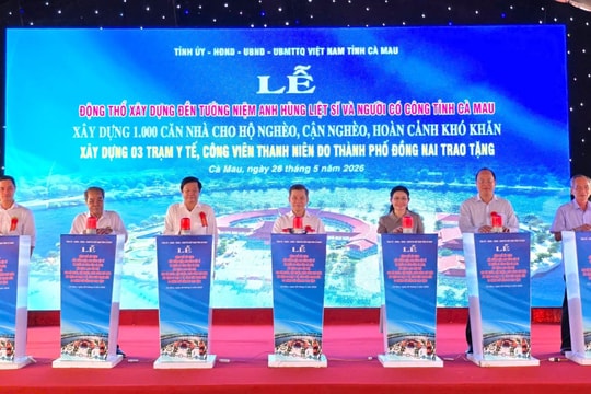 Động thổ Đền tưởng niệm Anh hùng liệt sĩ và khởi công 1.000 căn nhà nghĩa tình ở đất Mũi