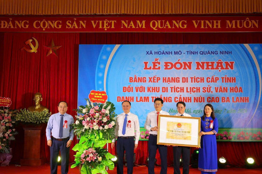 Núi Cao Ba Lanh đón Bằng xếp hạng Di tích cấp tỉnh