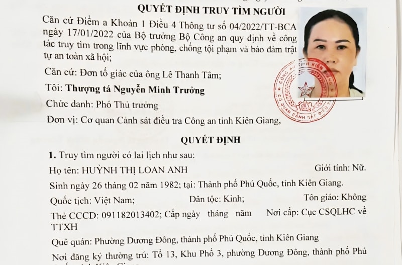 Truy tìm người phụ nữ lừa đảo, chiếm đoạt 500 triệu đồng rồi bỏ trốn
